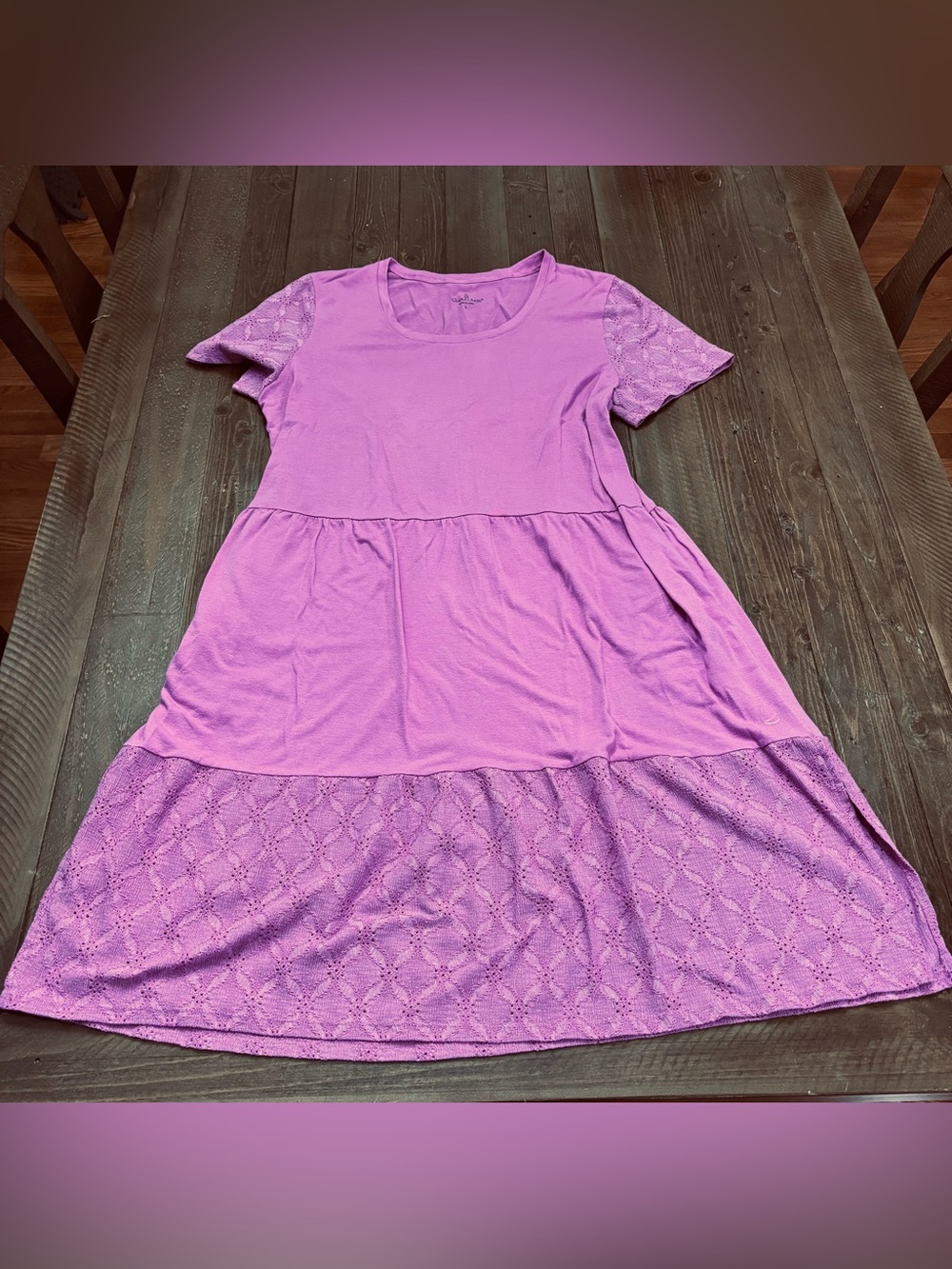 Cuddl Duds Classic Jersey Eyelet Sleeve Dress